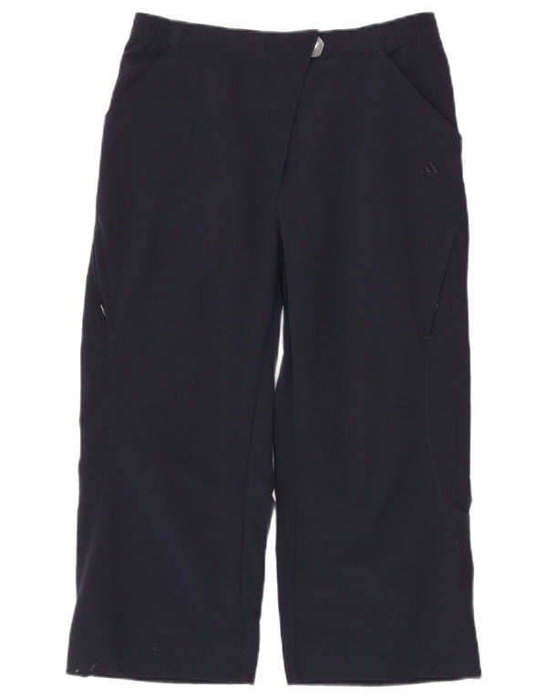 Adidas Pantalones Capri de Pierna Ancha para Mujer UK 8 Small W28 L20 Azul Marino