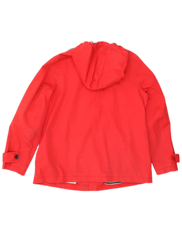 Joules Chaqueta impermeable con capucha para mujer Reino Unido 44 Grande Algodón rojo