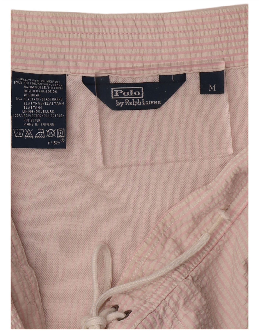 POLO RALPH LAUREN Bañador Hombre Algodón Rayas Rosa Medio