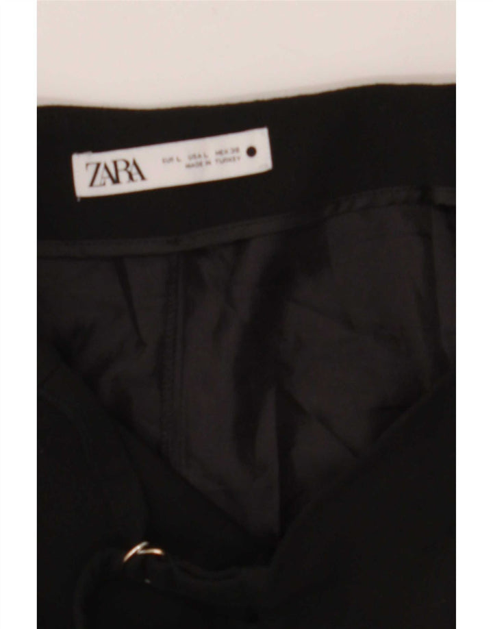 Zara Mujer Skort Casual Shorts Grande W30 Poliéster Negro