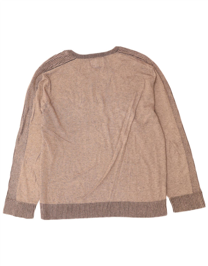 GUESS Jersey con cuello en V gráfico para hombre XL Gris