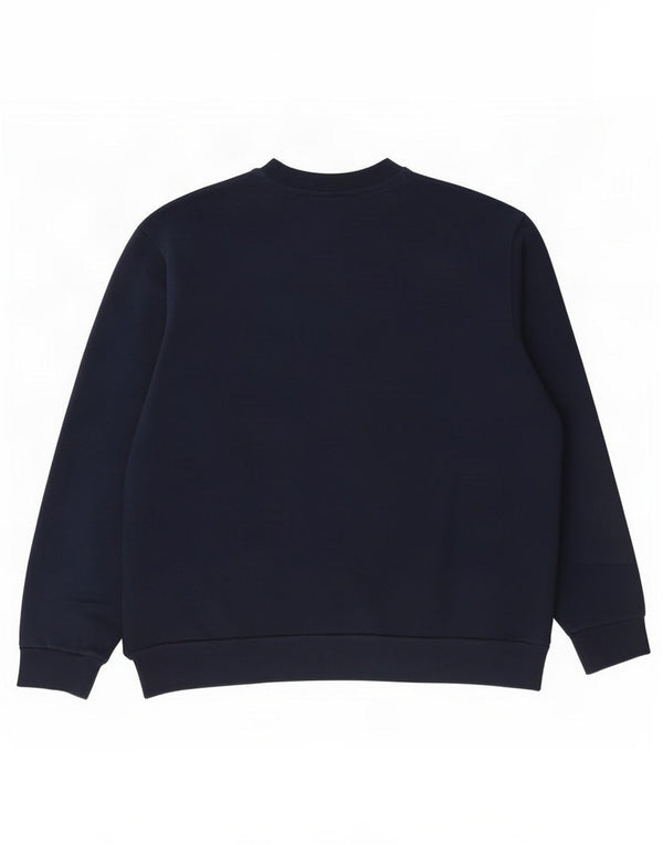 Lacoste Mens Classic Fit Sweatshirt Jumper Size 9 4XL Navy Blue Cotton