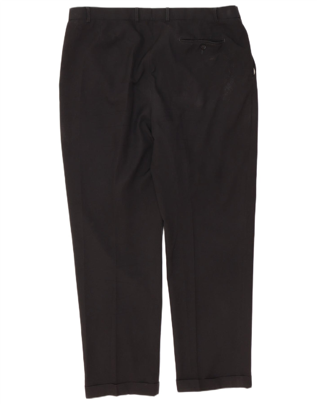 Marks & Spencer Pantalón de traje con pinzas para hombre W40 L33 Poliéster negro