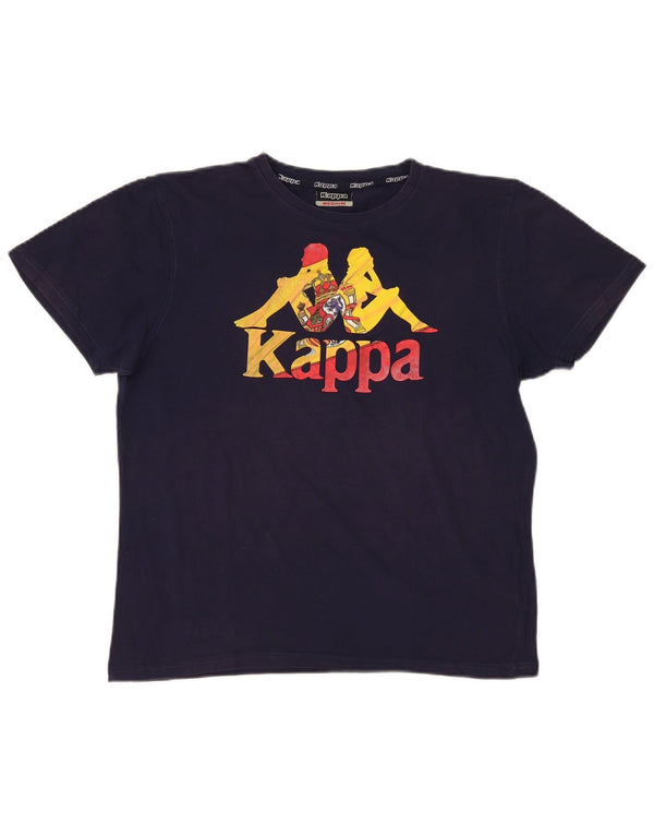 Kappa Camiseta gráfica para mujer Top UK 44 Medium Azul marino