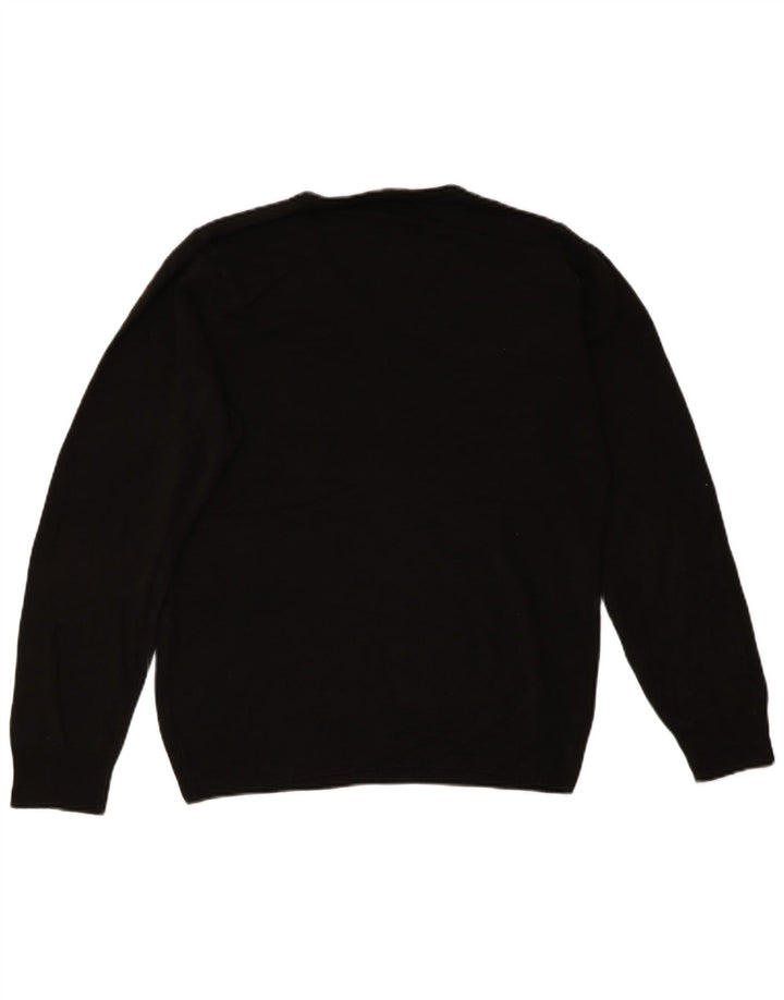 MARKS & SPENCER Suéter con cuello en V para hombre Pequeño Acrílico negro