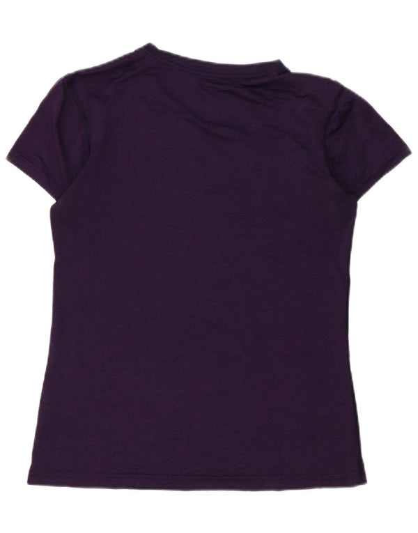 Nike Mujer Dri Fit Camiseta Top UK 10 Small Púrpura Poliéster
