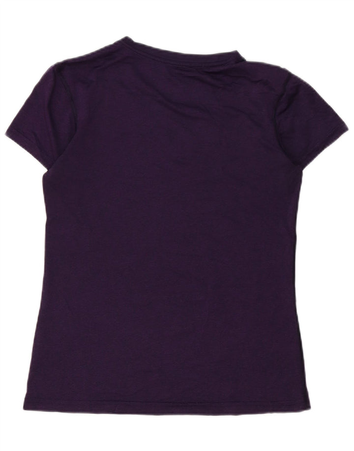 Nike Mujer Dri Fit Camiseta Top UK 10 Small Púrpura Poliéster