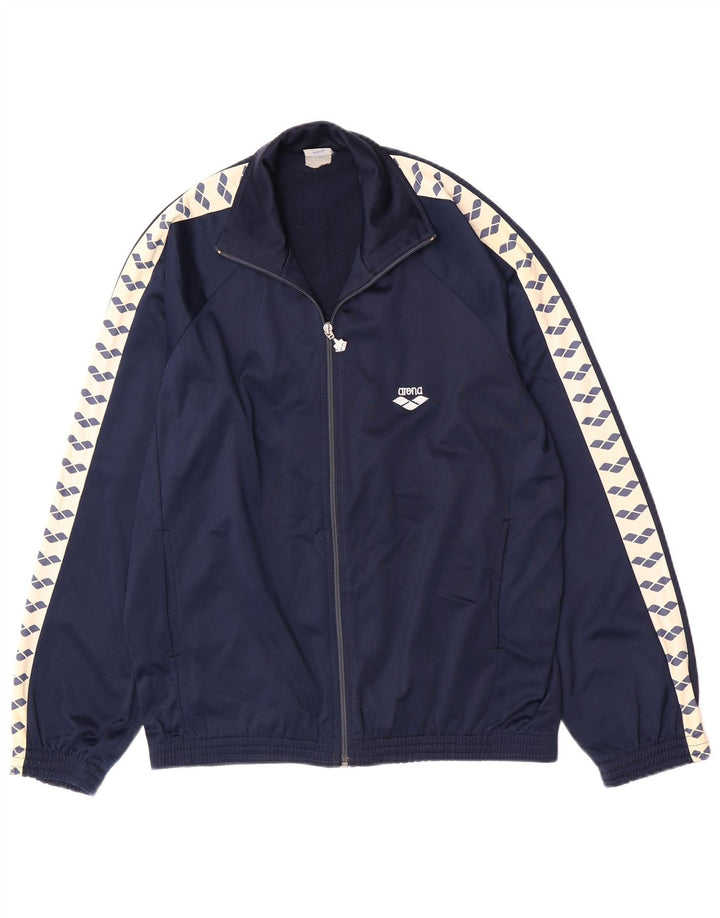 Arena Chaqueta de chándal con gráfico para hombre, talla grande, color azul marino