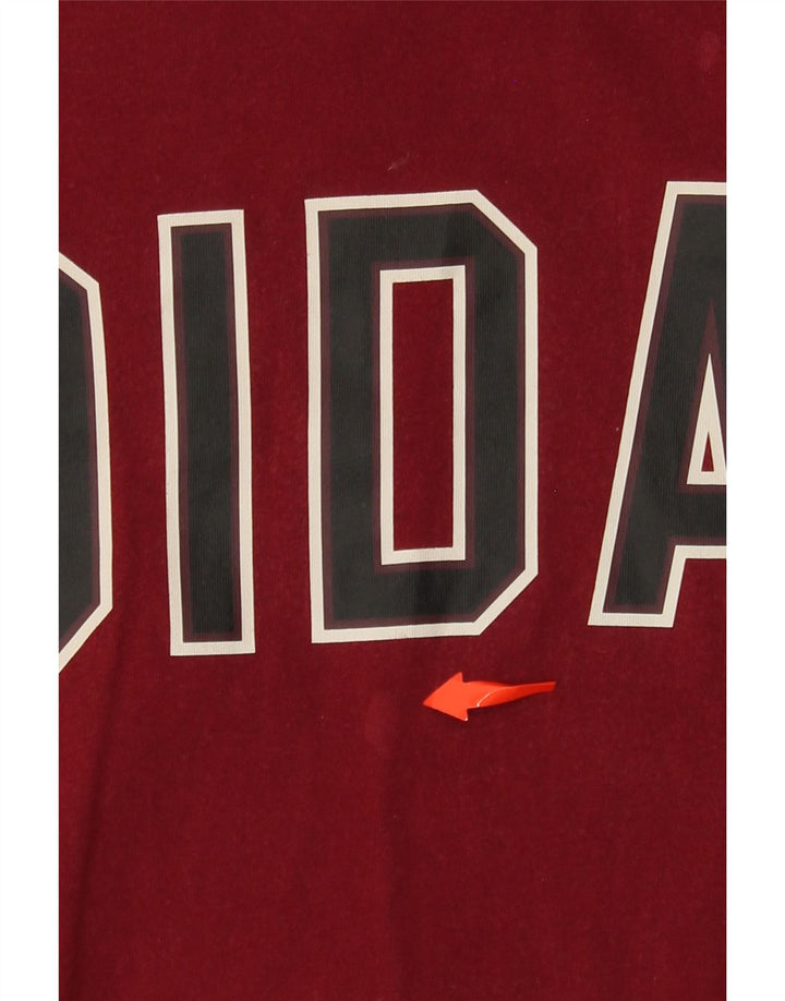 ADIDAS Camiseta gráfica para mujer Top UK Small 10 Borgoña Colorblock