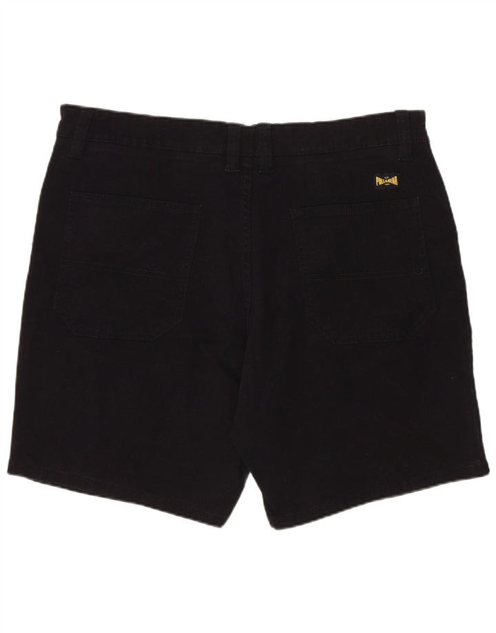 Pull & Bear Pantalones cortos de mezclilla para hombre EU 44 Large W34 Algodón negro