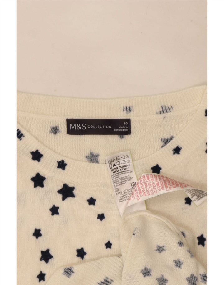Marks & Spencer Jersey con Cuello Barco para Mujer UK 10 Small White
