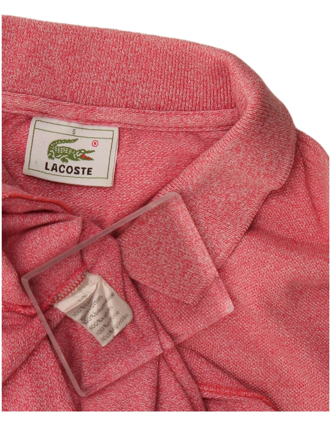 Polo Lacoste para hombre talla 5 grande algodón rosa