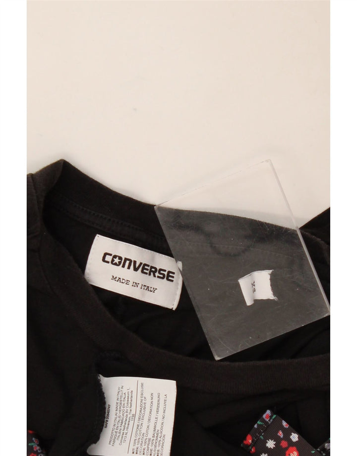 Converse Hombre Camiseta Gráfica Top XS Algodón Negro