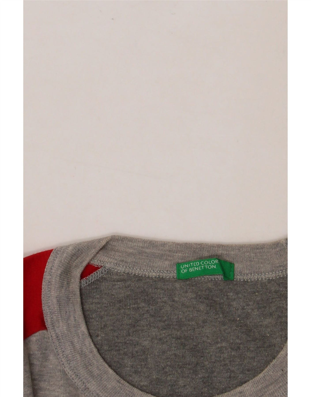 BENETTON Camiseta Hombre Top Gris Medio Colorblock