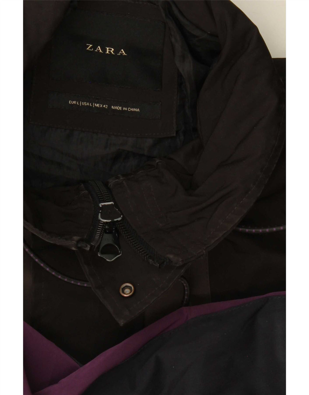 Zara Mens Chaqueta cortavientos UK 40 Large Azul marino Colorblock