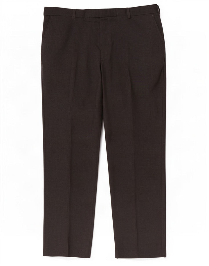 Marks & Spencer Pantalón de traje recto para hombre W42 L33 Poliéster negro