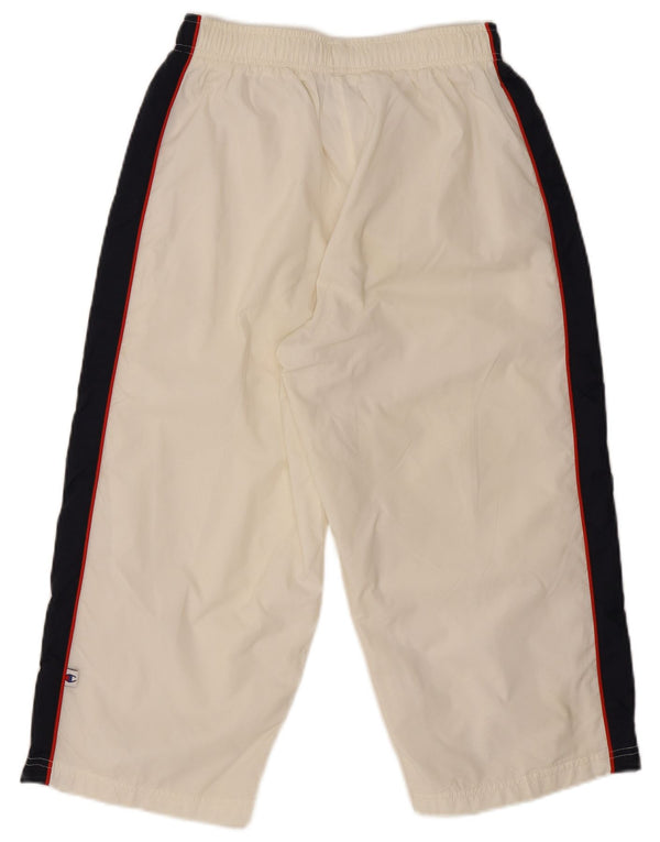 Champion Pantalones De Chándal Capri Para Hombre Nylon Blanco Pequeño Con Bloques De Color