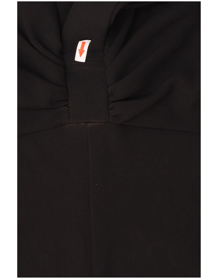 Laura Ashley Vestido acampanado sin mangas para mujer UK 42 Mediano Poliéster negro