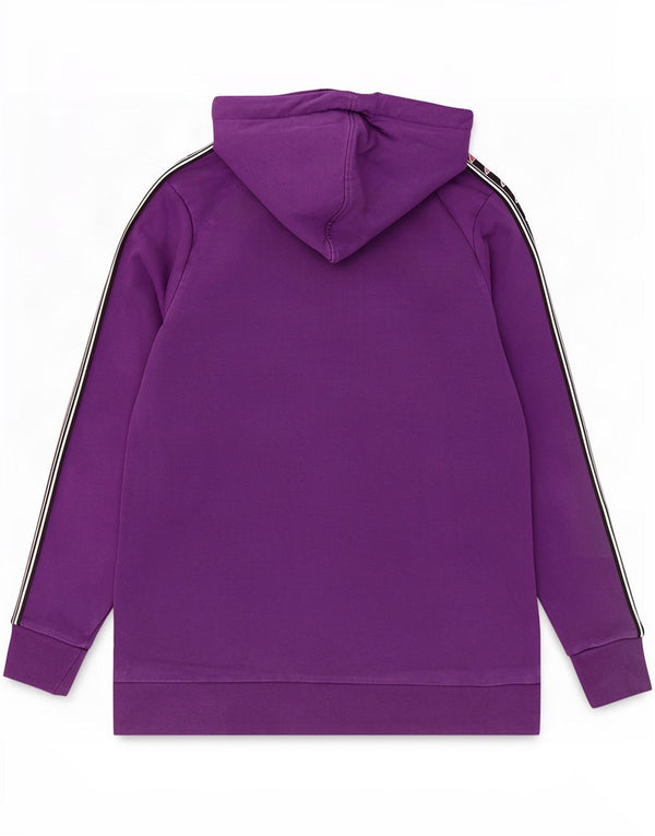 Ellesse Jersey con capucha gráfica para mujer UK 46 Large Púrpura Colorblock Algodón