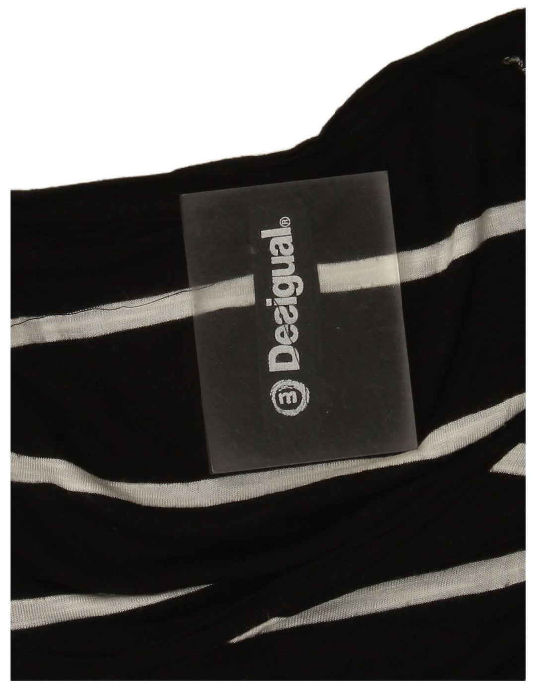 Desigual Top tipo túnica de manga larga con gráfico para mujer UK 40 Mediano Rayas negras