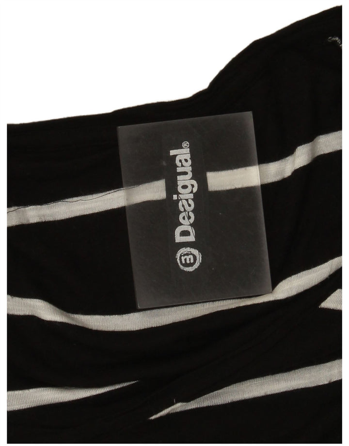 Desigual Top tipo túnica de manga larga con gráfico para mujer UK 40 Mediano Rayas negras