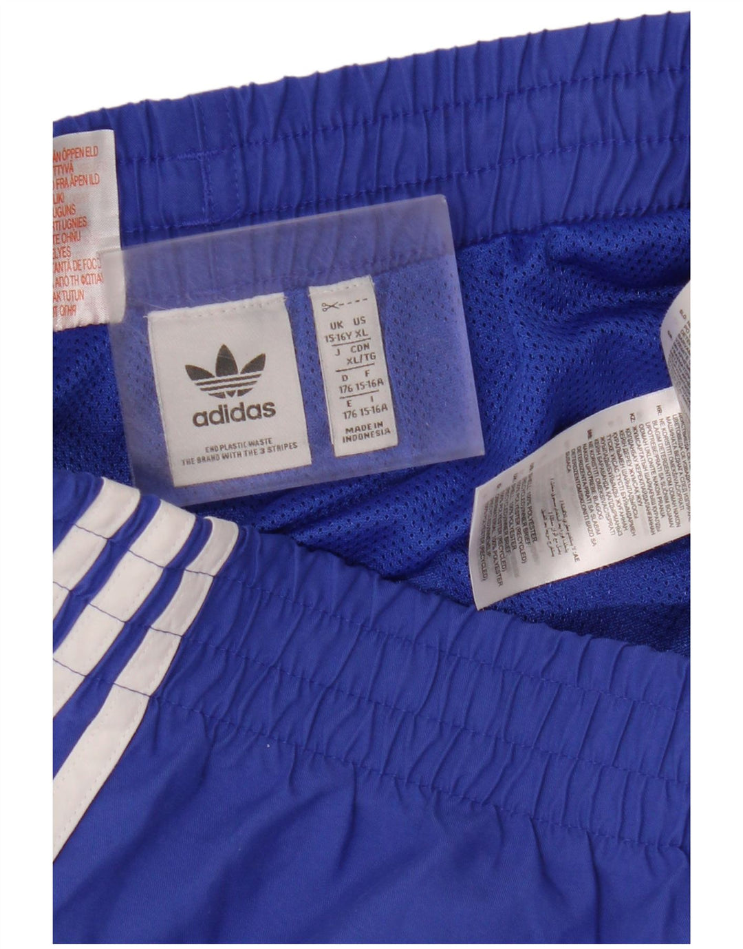 ADIDAS Boys Sport Shorts 15-16 Years  Blue Polyester