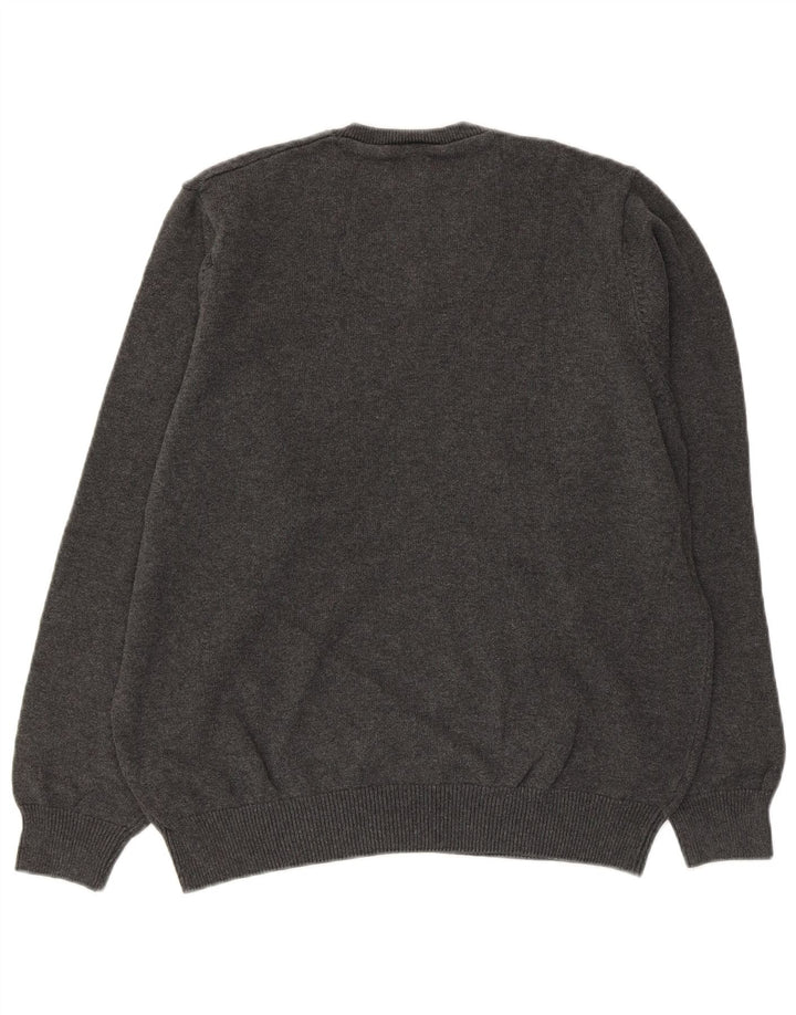 Marks & Spencer Jersey con cuello en V para hombre de algodón gris medio