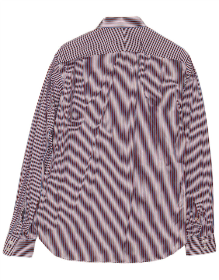 BEN SHERMAN Camisa para hombre Talla 15 Algodón a rayas azul medio