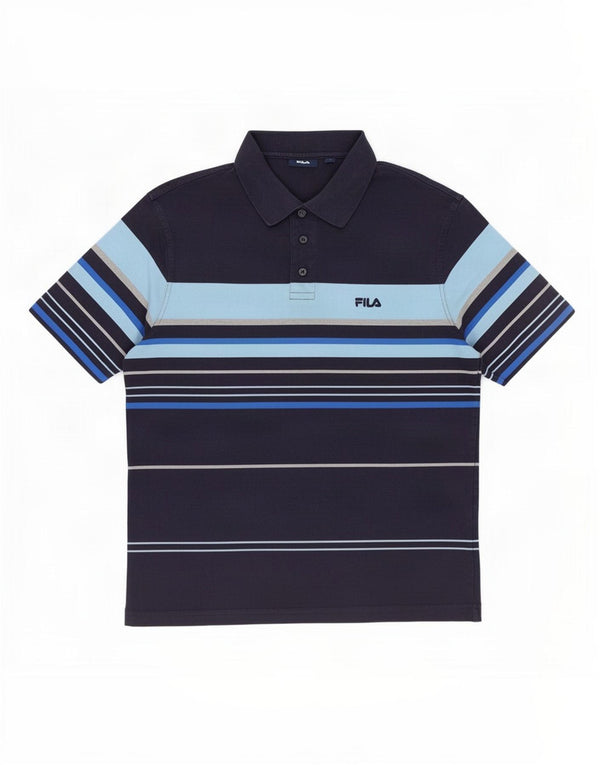 Fila Polo para hombre de algodón a rayas azul marino grande