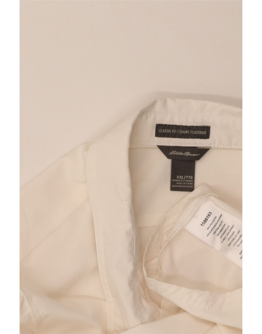 EDDIE BAUER Womens Classic Fit Shirt UK 20 2XL White Polyester