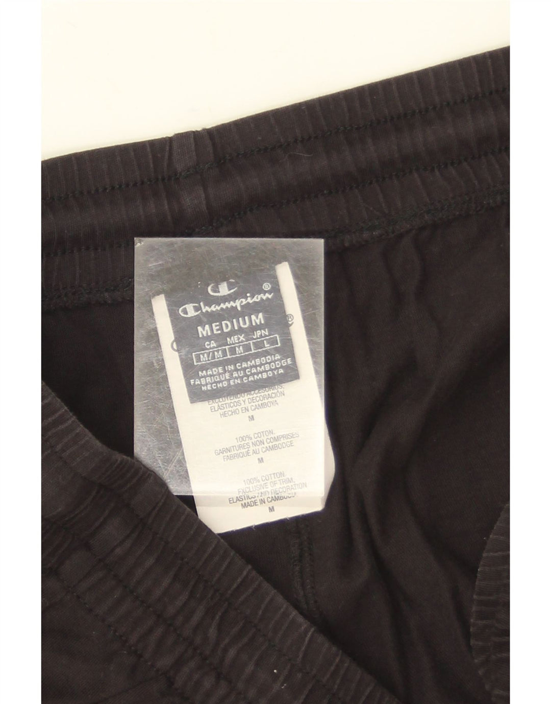 Champion Shorts deportivos para hombre Algodón negro mediano