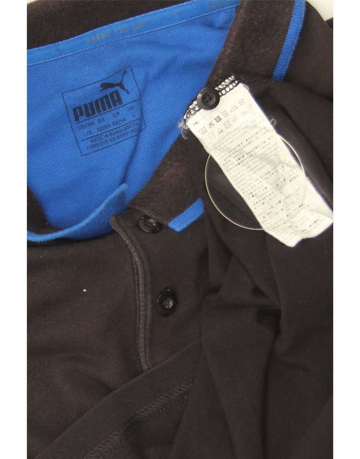 Polo Puma Hombre Grande De Algodón A Rayas Negras