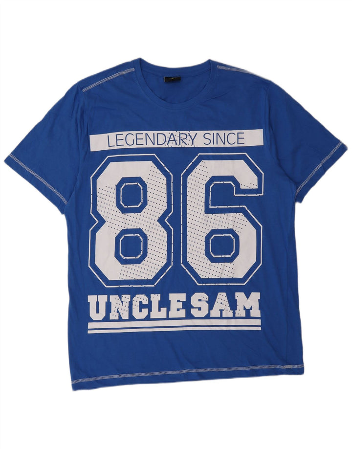 Tío Sam Camiseta gráfica para hombre Top XL Algodón azul
