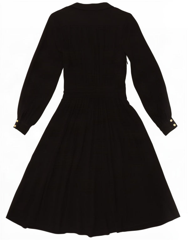 Whistles Vestido acampanado de manga larga para mujer UK 8 Small Viscosa negra