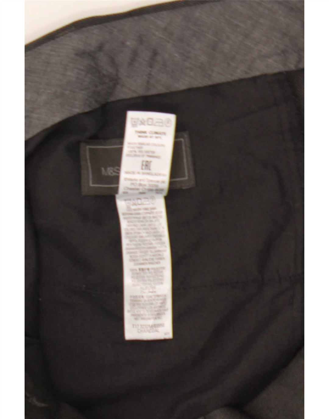 Marks & Spencer Pantalones casuales de corte regular para hombre W38 L33 Poliéster gris