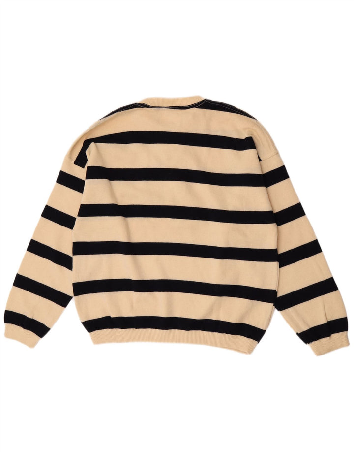 Armata Di Mare Jersey para Hombre con Cuello y Botones Suéter Mediano Blanco Roto a Rayas