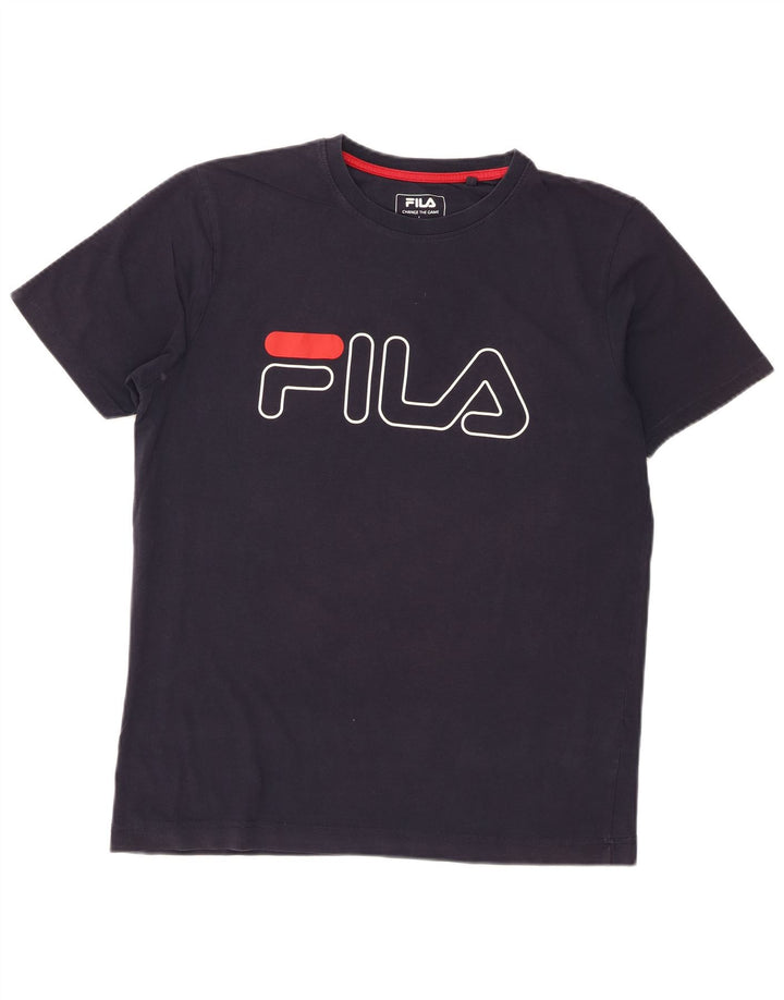 Fila - Camiseta gráfica para hombre, talla grande, algodón azul marino
