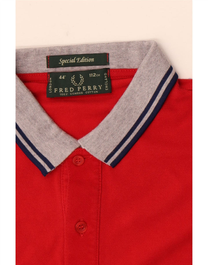 Fred Perry Polo De Rugby Para Hombre De Algodón Rojo Medio