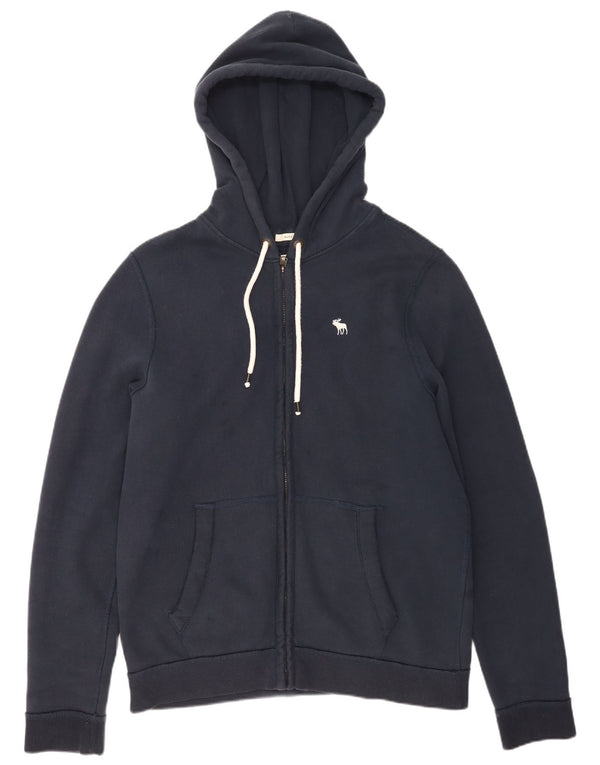 Abercrombie & Fitch Suéter con capucha y cremallera muscular para hombre 2XL Algodón azul marino