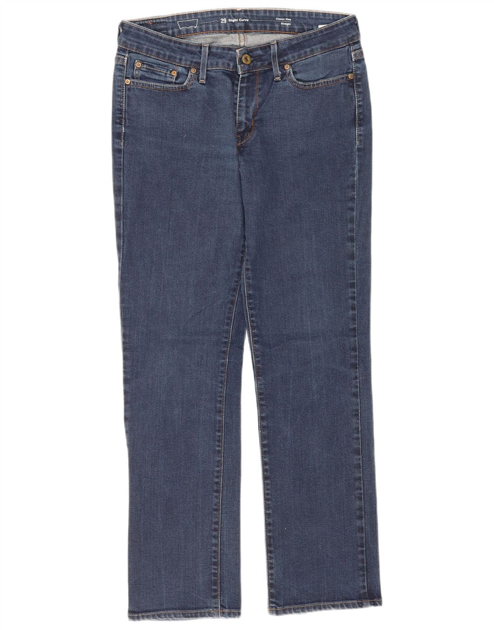 LEVI'S Jeans Rectos De Tiro Clásico Con Curva Ligera Para Mujer W29 L28 Algodón Azul