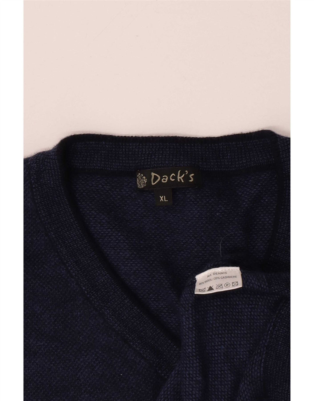 Dack's Jersey con Cuello en V para Hombre XL Lana Azul Marino