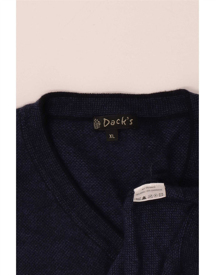 Dack's Jersey con Cuello en V para Hombre XL Lana Azul Marino