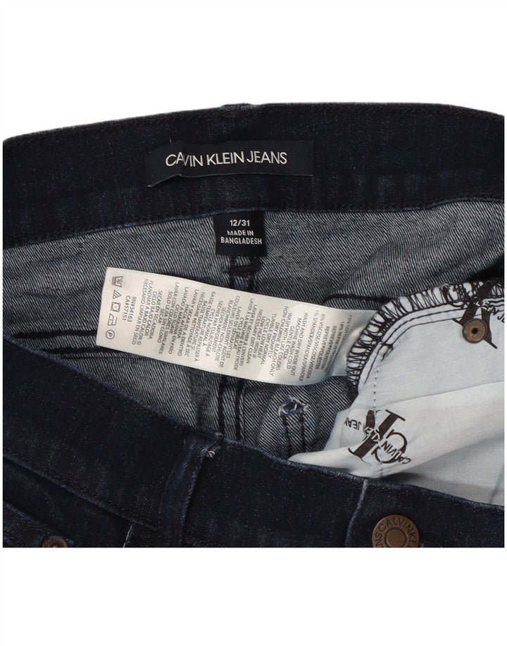 CALVIN KLEIN Jeans ajustados de cintura alta para mujer US 12 Large W31 L26 Azul marino
