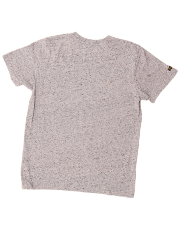 SUPERDRY Camiseta gráfica para hombre Top de algodón moteado gris medio
