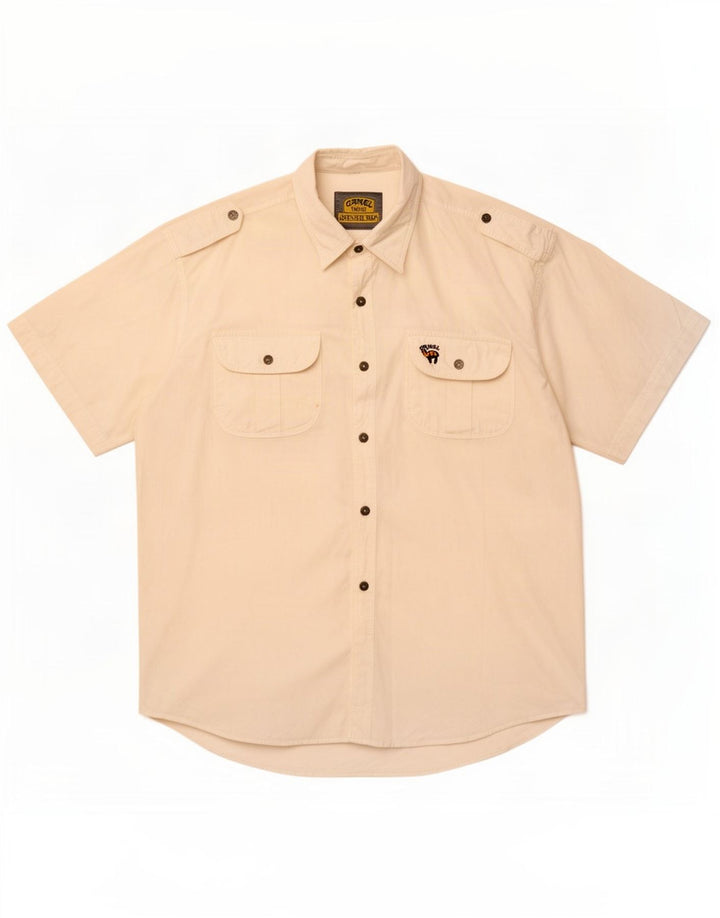 Camel Active Camisa militar de manga corta para hombre XL Blanco