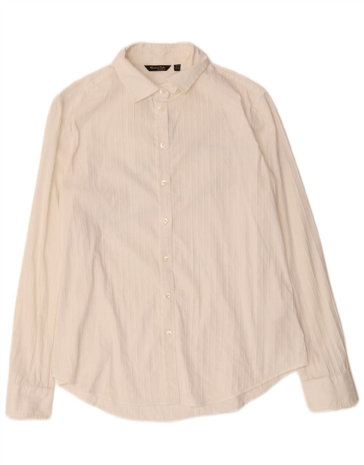 Camisa Massimo Dutti Mujer EU 42 Grande Algodón Rayas Blancas