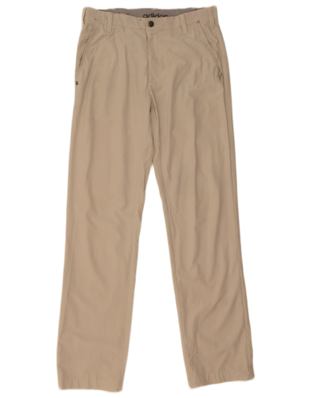 Pantalón Chino Recto Adidas Hombre W30 L32 Poliéster Beige