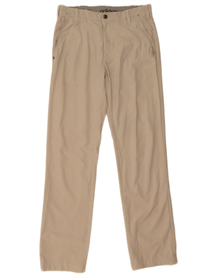 Pantalón Chino Recto Adidas Hombre W30 L32 Poliéster Beige