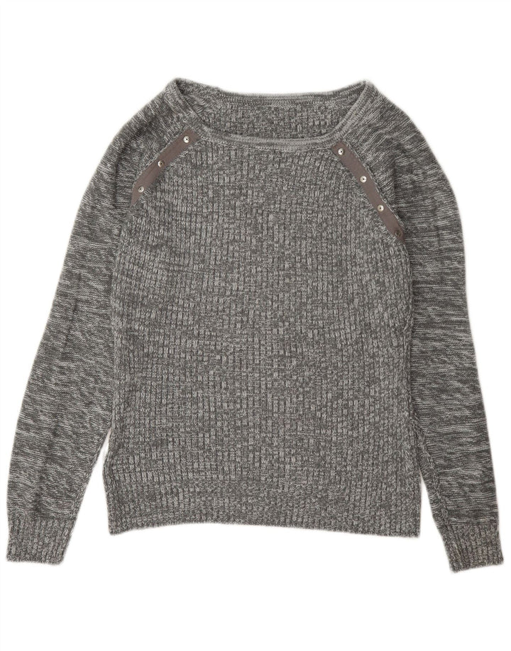 Guess Suéter tipo jersey con cuello barco para mujer Reino Unido 44 Gris medio moteado