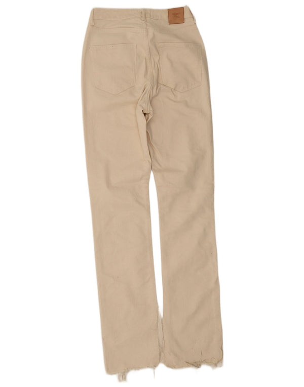 Zara Jeans rectos para mujer EU 38 Small W28 L33 Algodón blanco roto